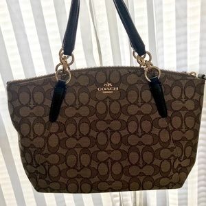 Coach purse bag signature jacquard